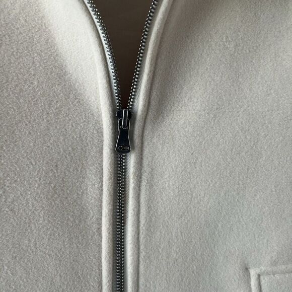 Talbots Coat Jacket Women 2P Wool Blend Cream Ivory Full Zip Ribbed Knit Lined - Picture 4 of 8